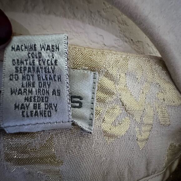 Chicos | Size 2 Astere Squire Jacket Floral Silk Cotton Blend Blazer Cropped - Picture 8 of 11